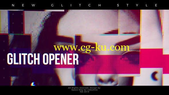 FCPX插件-信号干扰画面损坏图文包装视频展示片头 Glitch Inspired Opener的图片1