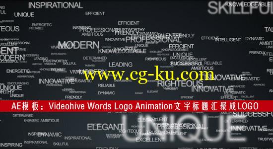 AE模板：Videohive Words Logo Animation 粒子文字标题汇聚成LOGO的图片1
