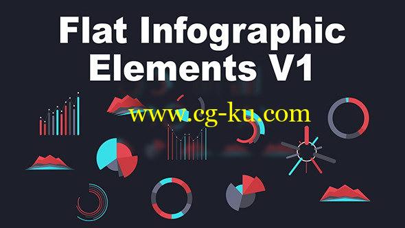 AE模版：动态平面信息数据元素  Flat Infographic Elements V1的图片1