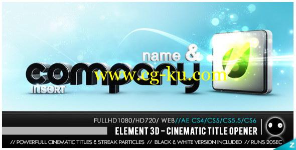 AE模板 E3D制作影视3D标题片头 Element 3D – Cinematic Titles Opener的图片1