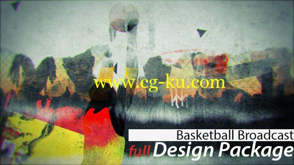 AE模板 中国风彩色水墨体育设计模板 Basketball Broadcast Design的图片1