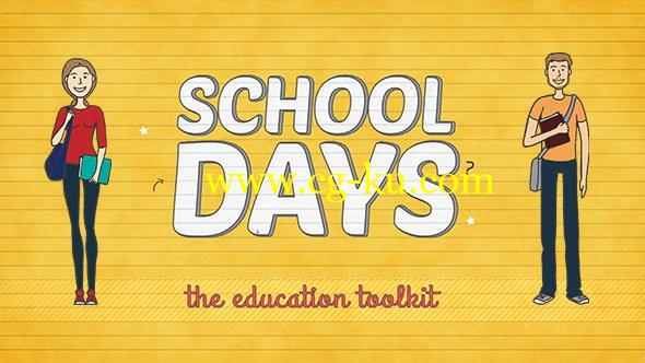 AE模板 学校教育卡通设计元素包 School Days Toolkit的图片1