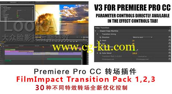 Premiere Pro 特效转场插件：FilmImpact Transition Pack 1，2，3【30种】的图片1