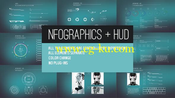 AE模板：高科技HUD信息图界面元素 Infographics + HUD 12598101的图片1