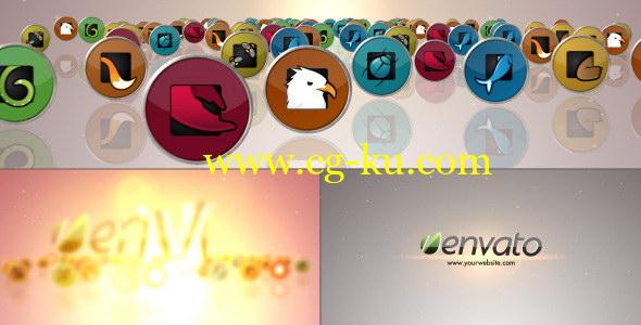 AE模版：群组多图标元素LOGO片头 Media Icons Logo的图片1