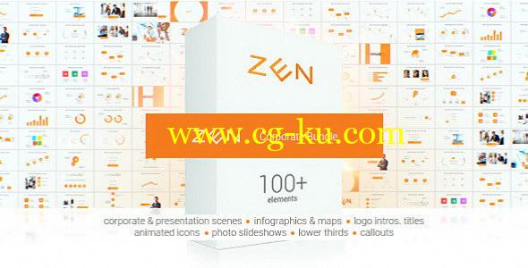 AE模板：公司商务企业图标标题转场图表素材包 Zen Presentation Bundle的图片1