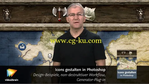 Photoshop教程Video2Brain - Icons gestalten in Photoshop: Design-Beispiele, non-destruktiver Workflow,的图片1