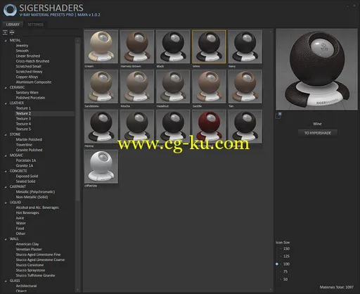 SIGERSHADERS V-Ray Material Presets Pro 1.0.2 MOD v1.0.0.0 for Maya 2011 - 2016 | 2.3 GB的图片1