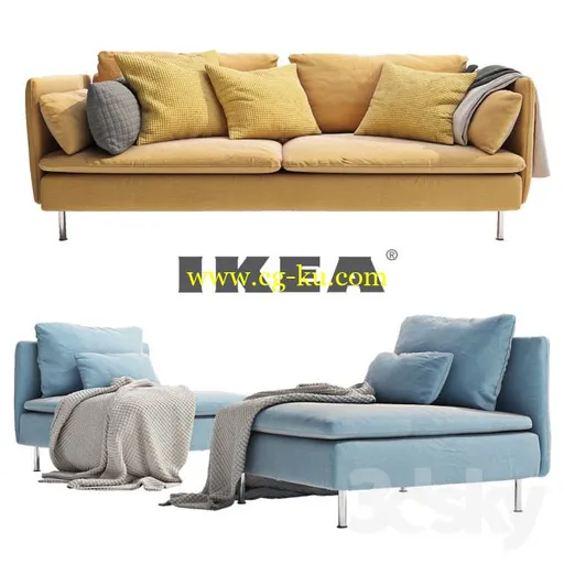 IKEA SÖDERHAMN 3-seater sofa and a daybed的图片1