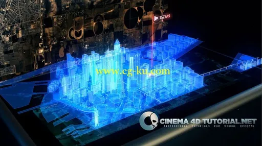 cinema 4d tutorial.net – Hologram city的图片1