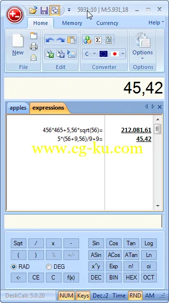 DeskCalc Pro 8.0.8的图片1
