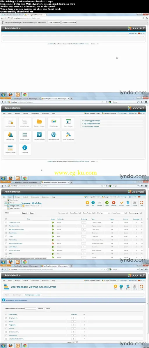 Lynda – Joomla! 1.7 And Joomla! 2.5: Access Control Lists In Depth的图片2