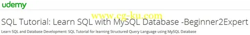 SQL Tutorial: Learn SQL With MySQL Database -Beginner2Expert的图片1