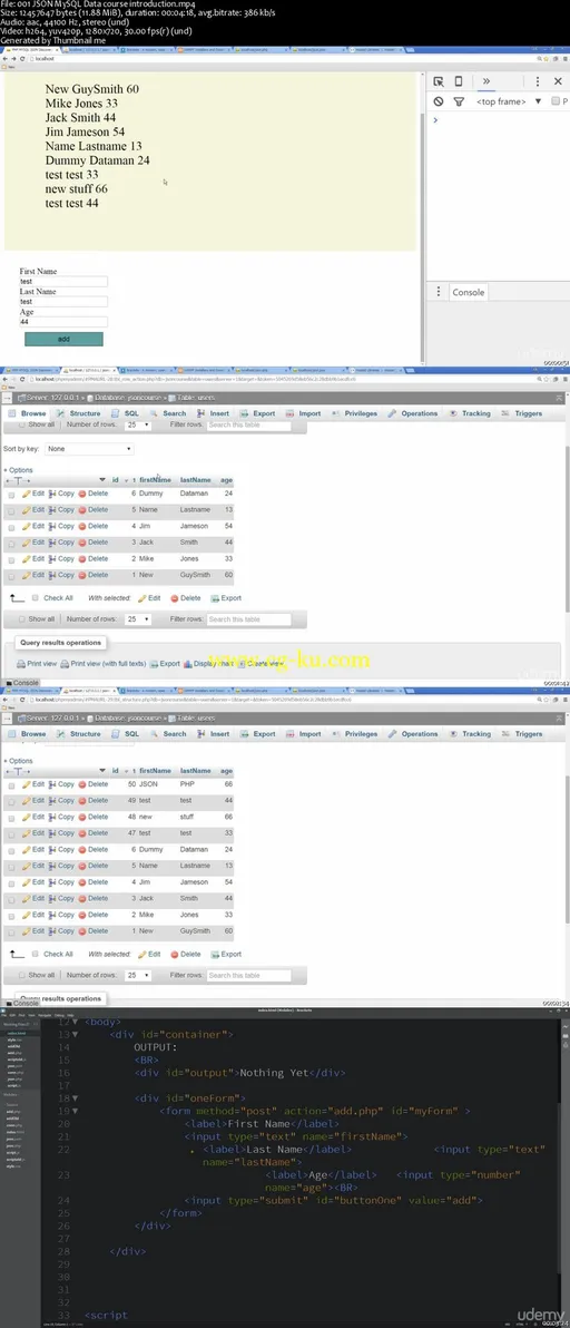 JSON AJAX Data Transfer To MySQL Database Using PHP的图片2