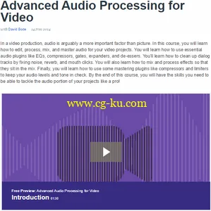 Tutsplus: Advanced Audio Processing For Video With David Bode (2014)的图片1