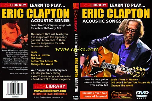 Lick Library – Learn To Play – Eric Clapton – Acoustic Songs + Jamtrax – DVD的图片1