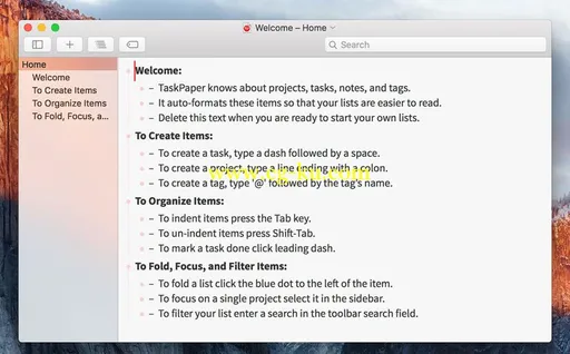 TaskPaper 3.0 MacOSX的图片1