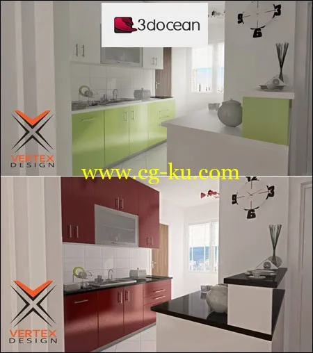 3docean  Kitchen Design Ready for Rendering的图片1