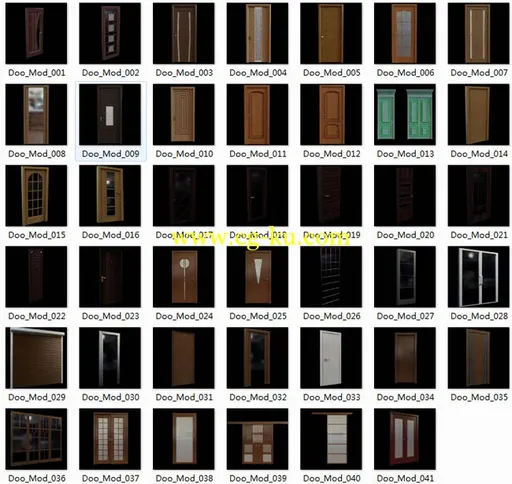 Avshare - Doors - 3D Models（门）模型下载，41个门的模型下载的图片1