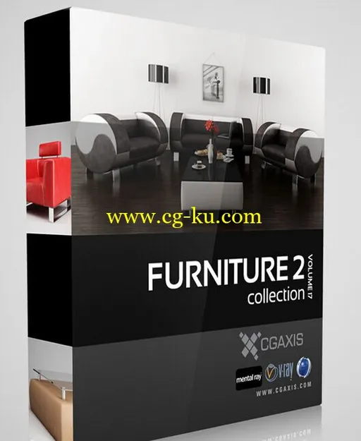 CGAxis Models V0L.17 Furniture II沙发模型的图片1