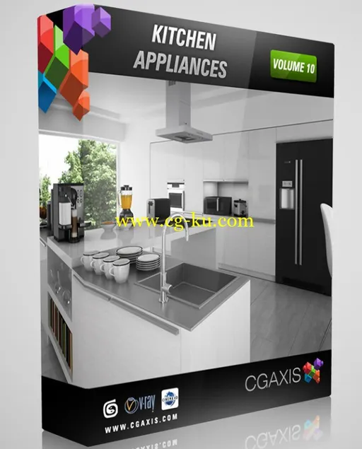 CGAxis Models Volume 10 Kitchen Appliances 厨房用具模型下载的图片1