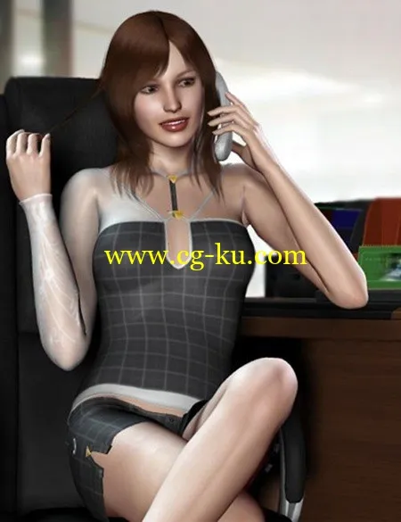 DAZ3DPoser模型办公室的女孩的图片1