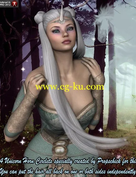 DAZ3DPoser模型The Unicorn Hair For V4 And A4的图片1