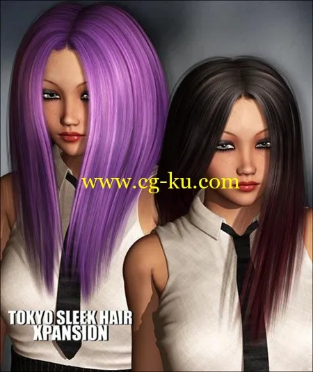 DAZ3DPoser模型Tokyo Sleek Hair XPansion的图片1