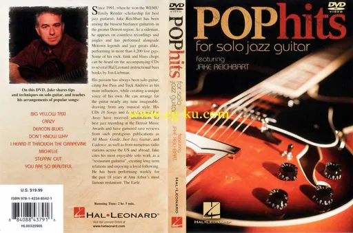 爵士吉他独奏技巧 Hal Leonard – Jake Reichbart Plays: – Pop Hits For Solo Jazz Guitar – DVD的图片1