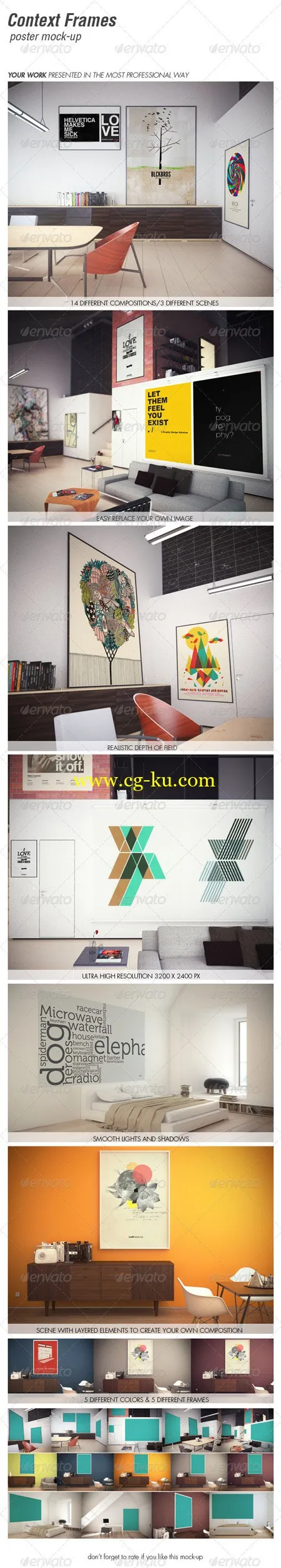 GraphicRiver CONTEXT FRAMES poster mock-up vol. 2的图片1