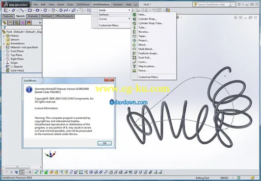 GeometryWorks 3D Features V14.0 For SolidWorks 2014 32/64bit的图片2