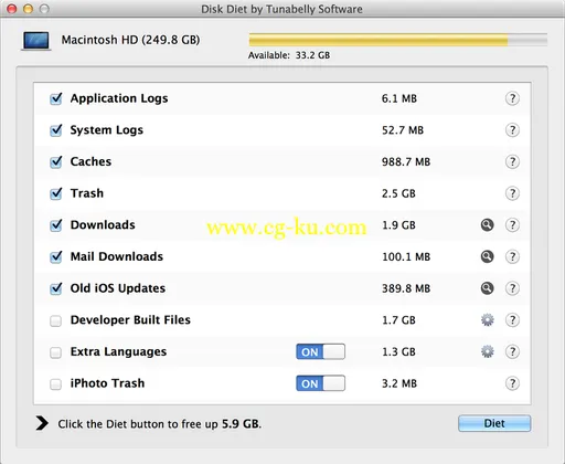 Disk Diet 5.2.1 MacOSX的图片1