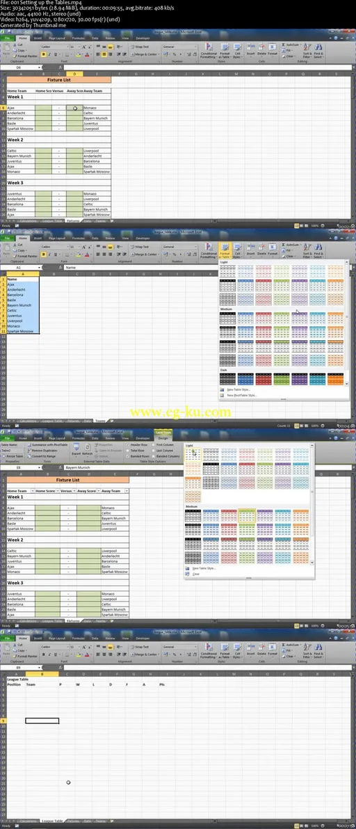 Creating Sports League Tables And Tournaments In Excel的图片2