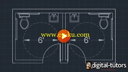 Drawing an Accessible Restroom Layout in AutoCAD的图片1