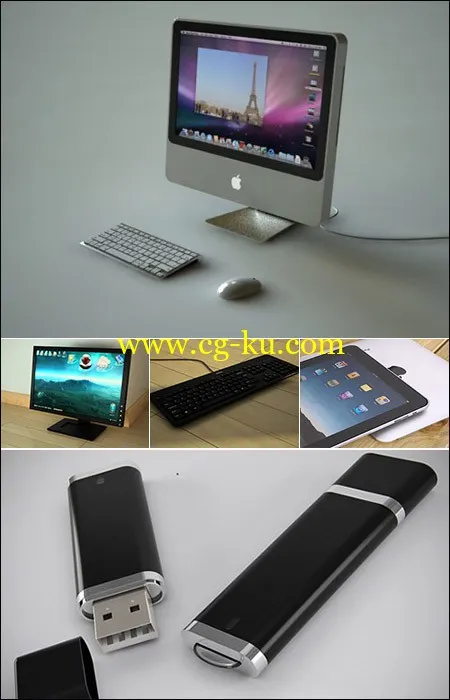 计算机U盘平板配件等3d模型的图片1