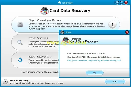 Tenorshare Card Data Recovery 4.5.0.0 Build 2015.1.7的图片2