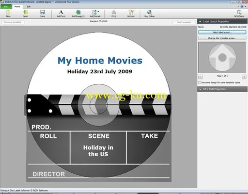 NCH Disketch Disc Label Software V3.32的图片2