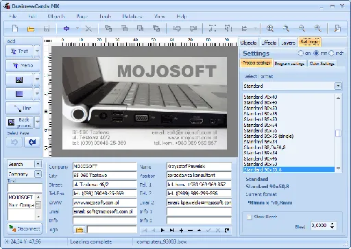 Mojosoft BusinessCards MX 4.94 Multilingual 名片制作大师的图片2