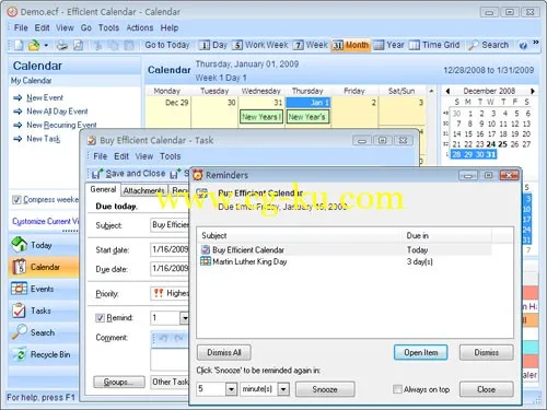 Efficient Calendar 3.81.383 Multilingual + Portable的图片1