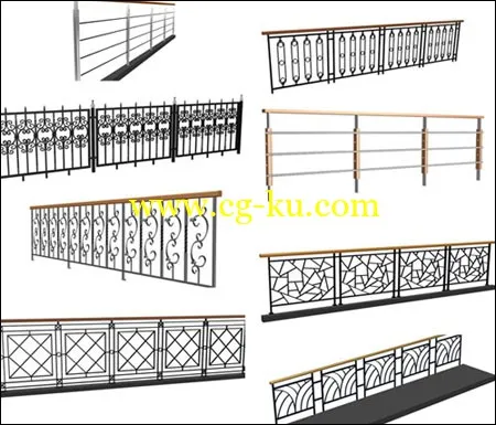 铁栏杆的3D模型的图片1