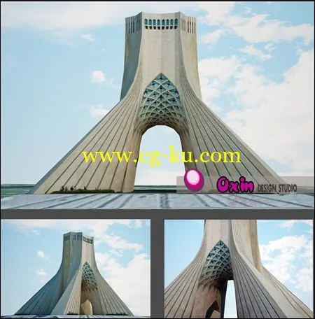 Azadi Tower 3D Model_3D Max 2011+Vray 2的图片1