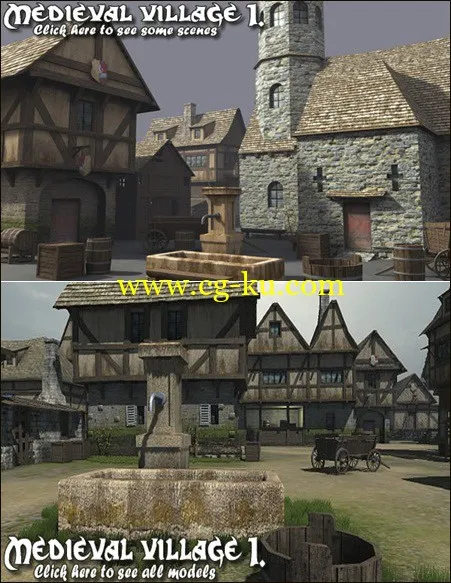 DEXSOFT-GAMES – Medieval Village 1. model pack的图片1