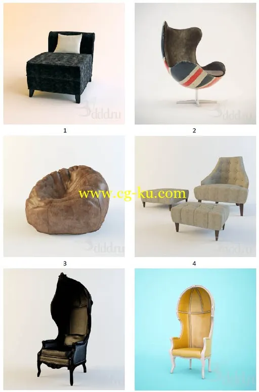 3ddd 单人沙发模型的图片1