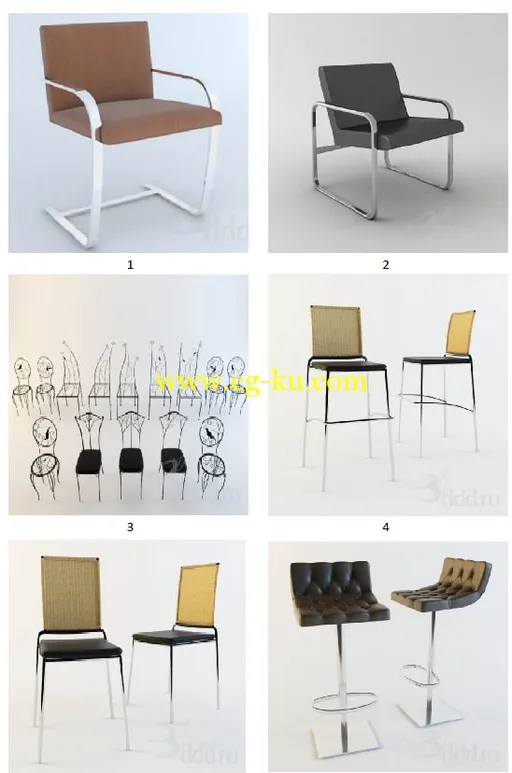 3ddd_金属、复合材料系列椅子沙发的图片1