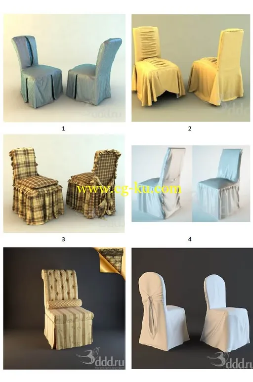 3ddd_酒店餐区系列椅子模型的图片1