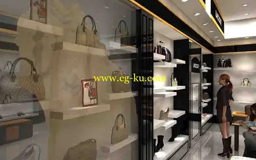 商场女装商店3D动画场景的图片1