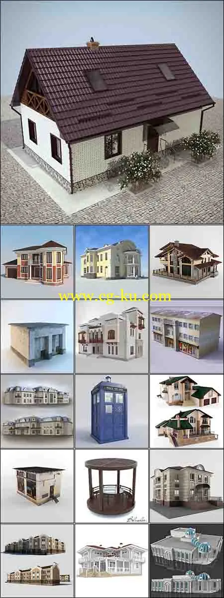 3D建筑模型集合的图片1