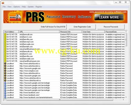 PRS Password Recovery Software 1.0.2 密码恢复软件的图片1