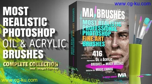 Gumroad – MA Brushes – Realistic PHOTOSHOP Oil & Acrylic Brushes的图片1