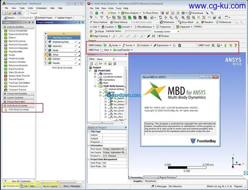 FunctionBay Multi-Body Dynamics SP0/SP1/SP2/SP3 for ANSYS 18.2/19.0/19.1/19.2 x64的图片2